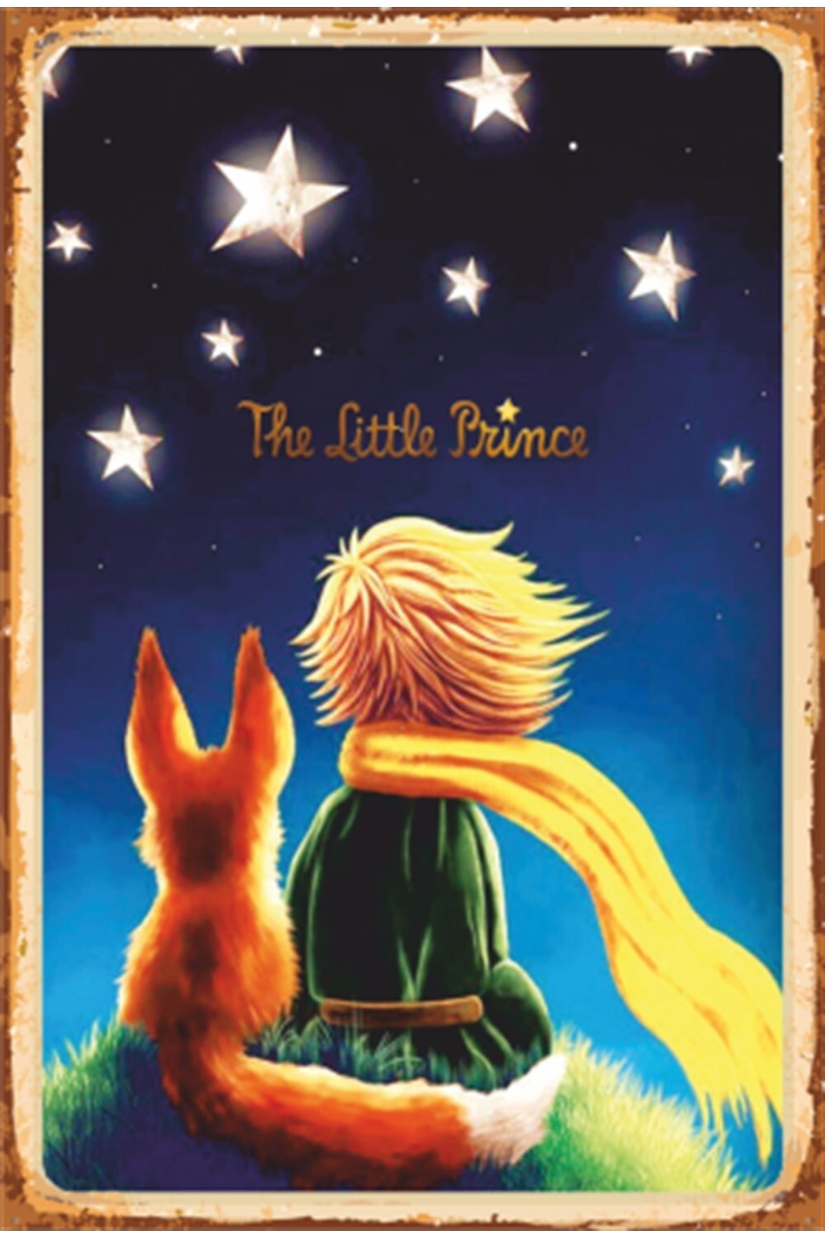 Little Prince Stars Retro Wooden Poster