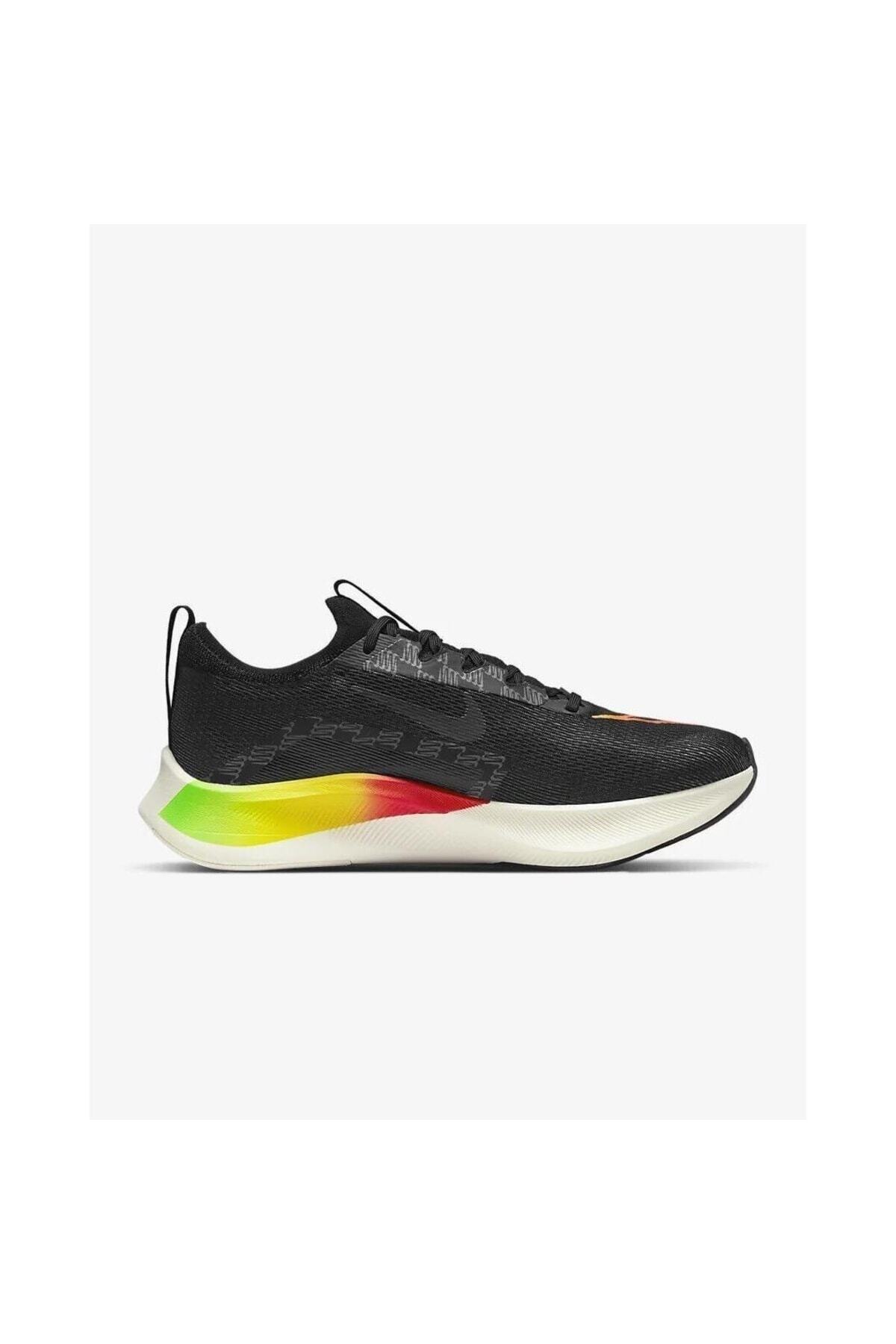 کفش Nike نایکی رانینگ زوم فلای 4 مشکی سبز نارنجی زرد Dq4993-010 اورجینال - تصویر 3
