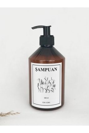 Amber Cam Görünümlü Plastik Sabunluk Banyo Şampuan Şişesi Pompa Kapaklı 500ml Dem33
