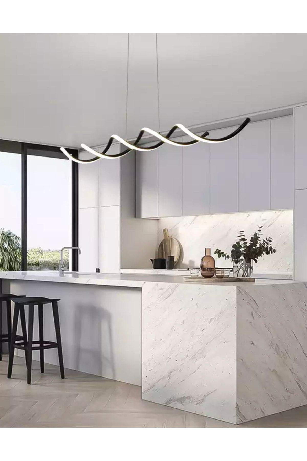 Fico Home-Modern Concept Design La Spezia LED Chandelier Black Pendant Lamp with Remote Control Chandelier 3 Colors 1