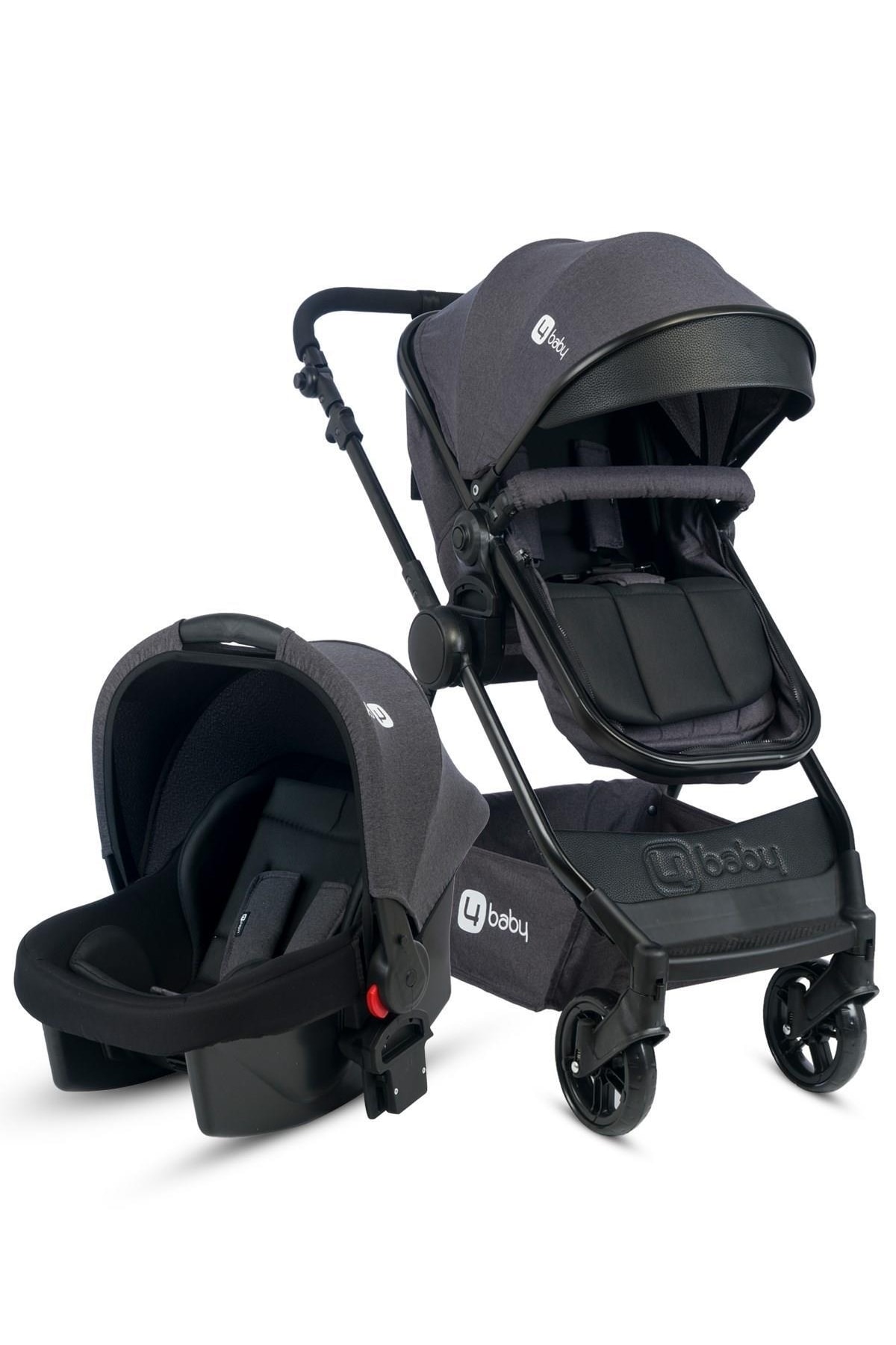 4 Baby Elegant Komfortable Siyah Travel Sistem Bebek Arabası Antrasit 2022
