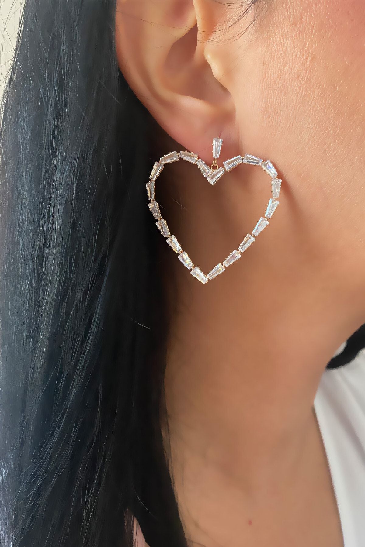 2022 Classic Romantic Big Heart Crystal Long Tassel Earrings For Women  Fashion Bridal Drop Dangling Earring Wedding Jewelry Gift - Dangle Earrings  - AliExpress