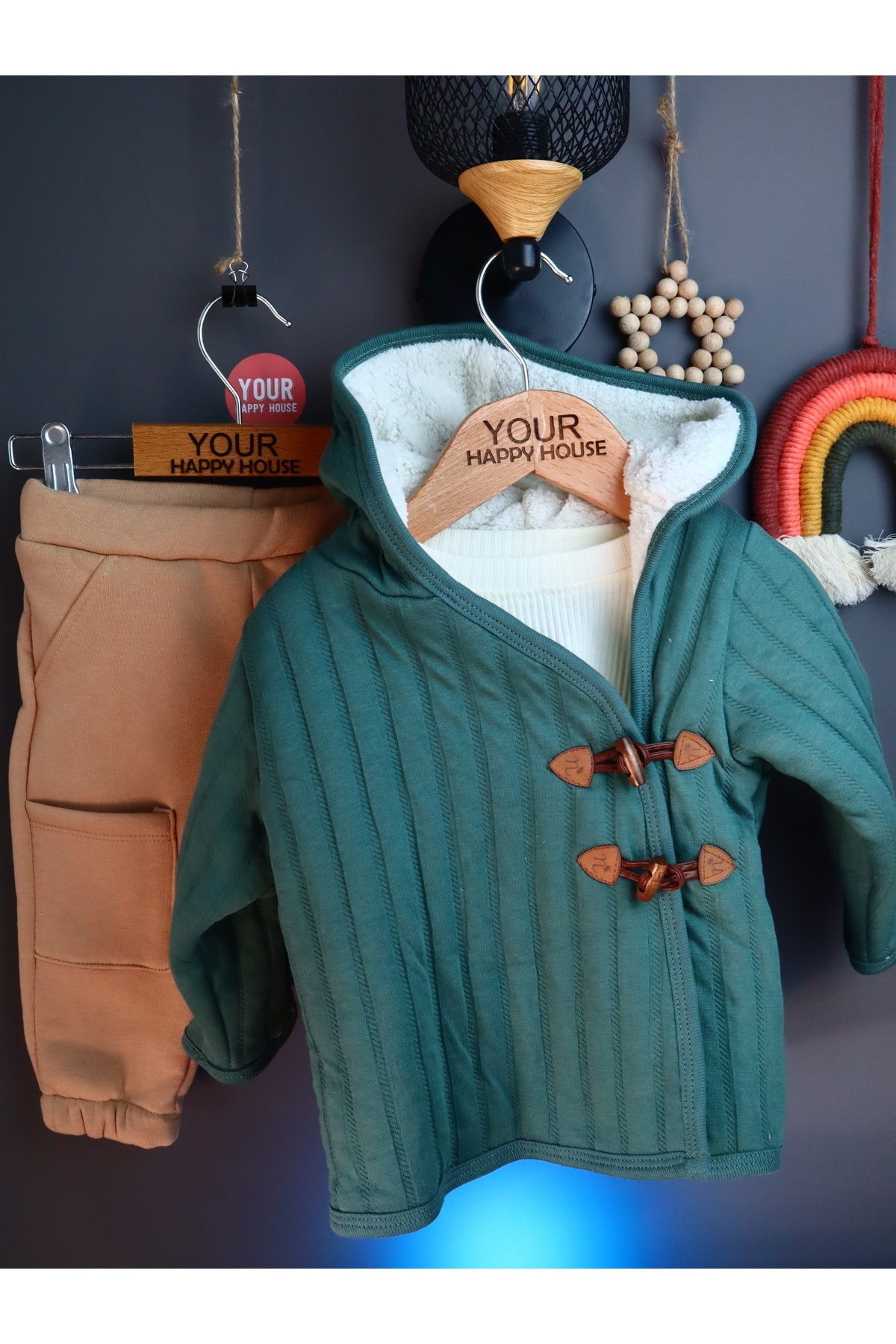 Your Happy House Yandan Bağlamalı Ceketli Bebek Takımı 3'lü - Exclusive Designed Collection | 9-24 Ay