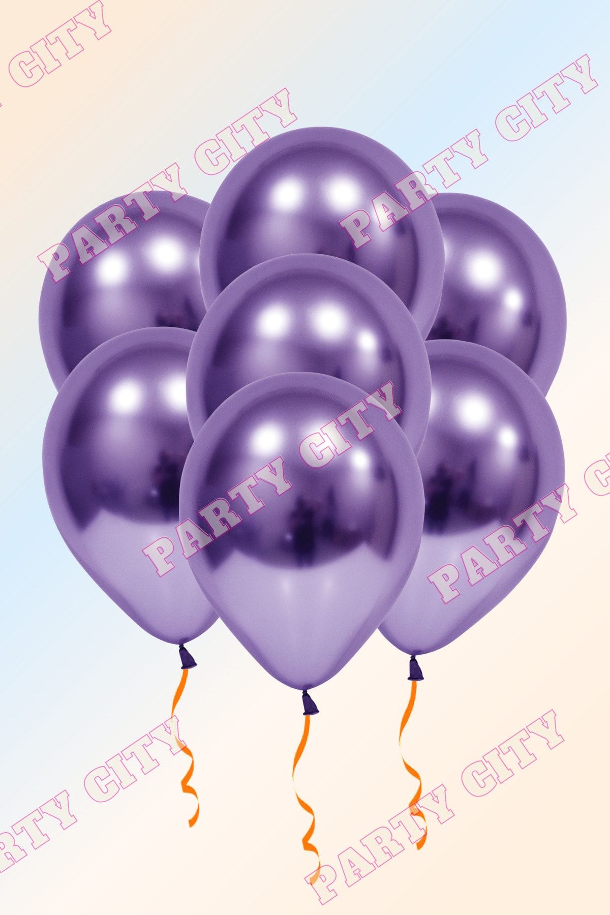 Party City-5 Pieces 12inch Chrome Purple Balloons (EXTRA BRIGHT) 1