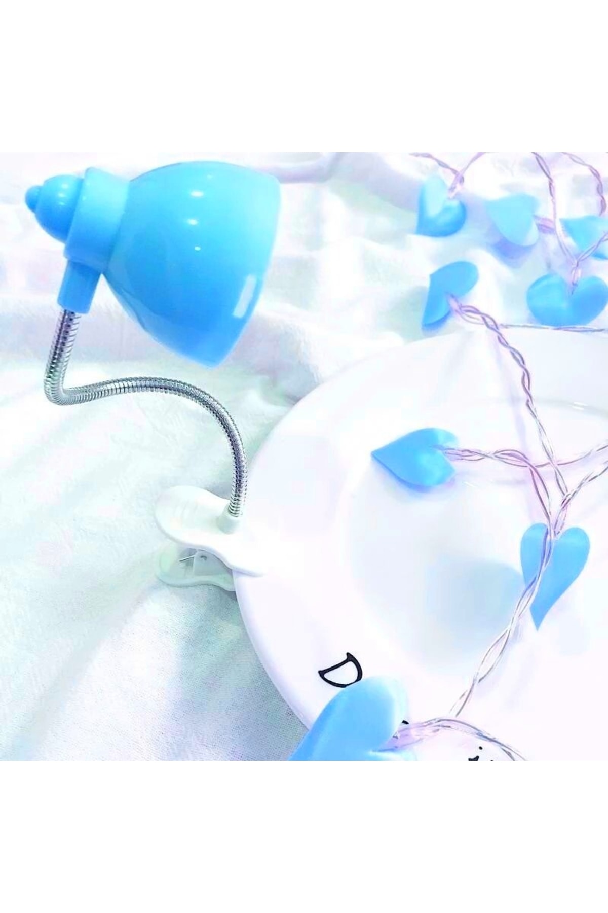 Akrobat Mandallı Pilli Led Lamba Kitap Okuma Lambası