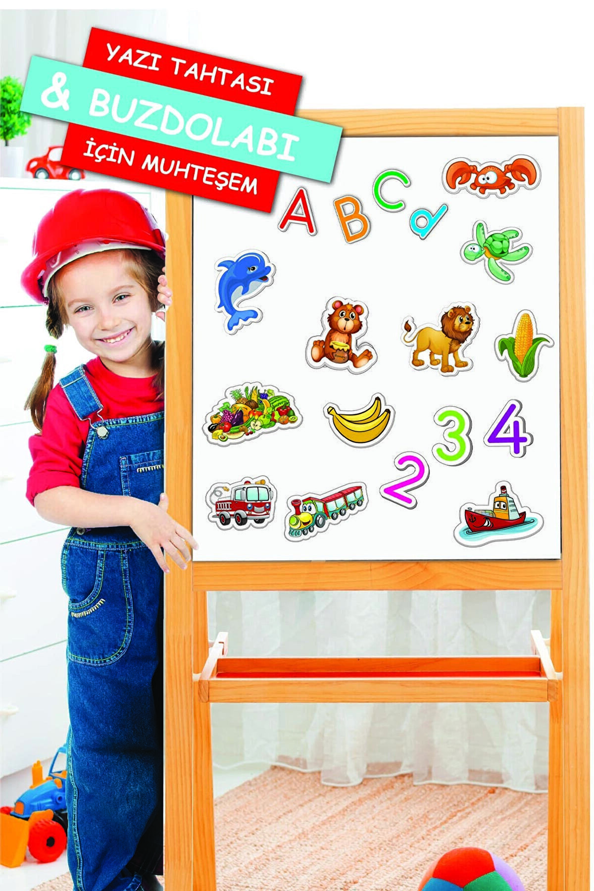 Manyetik Sayılar + Taşıtlar Set Mıknatıslı Aktivite Kartları 3+ Yaş 2li Set