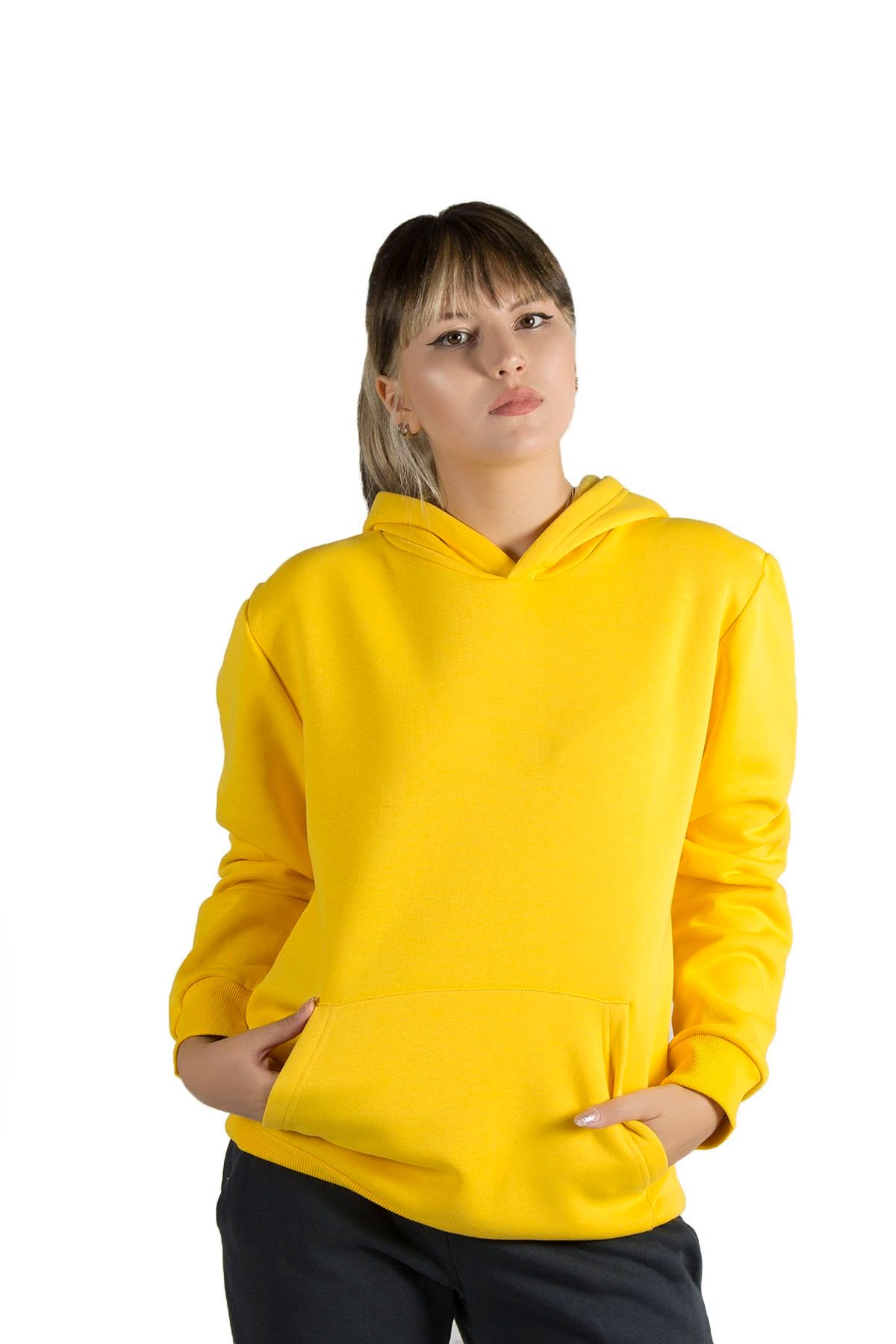 Thick yellow hoodie store