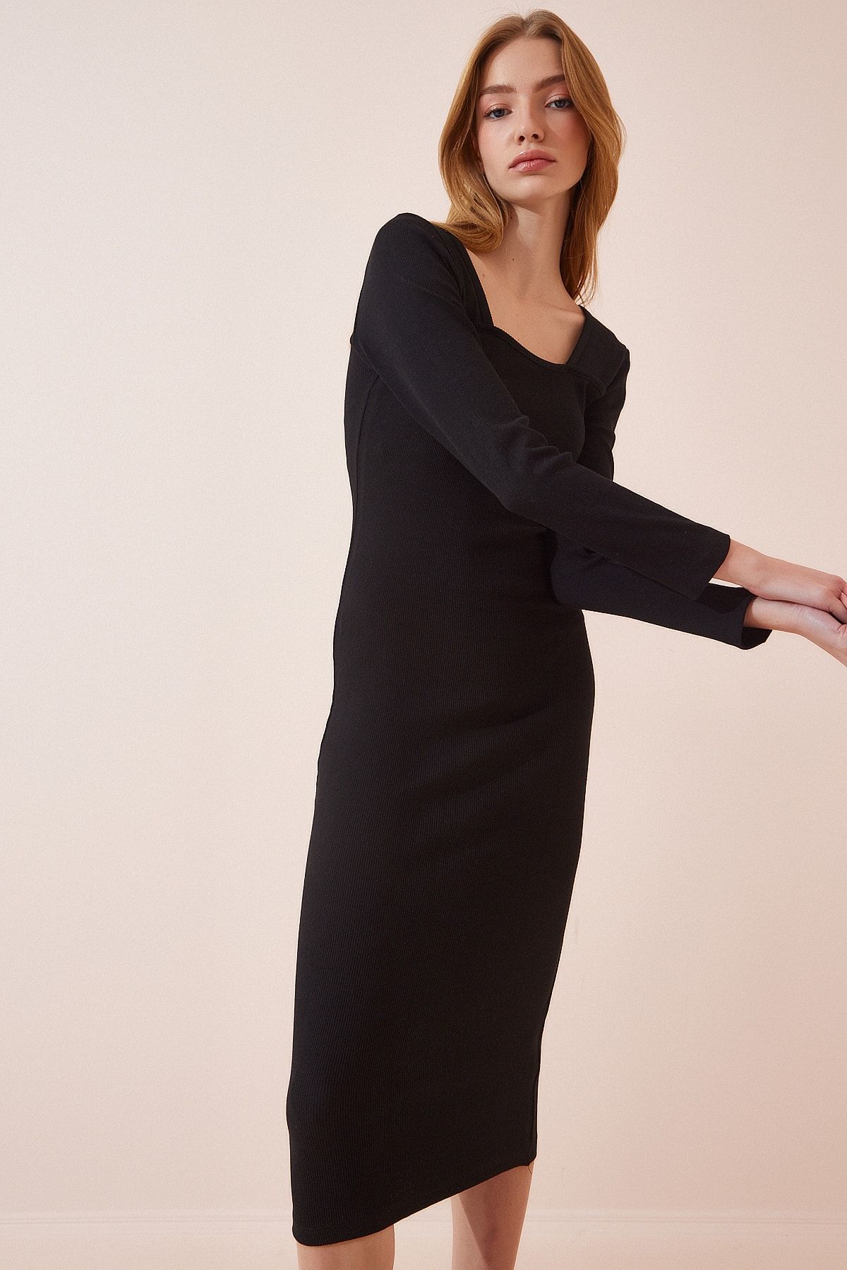 Happiness İstanbul Kleid Schwarz Bodycon AR7039