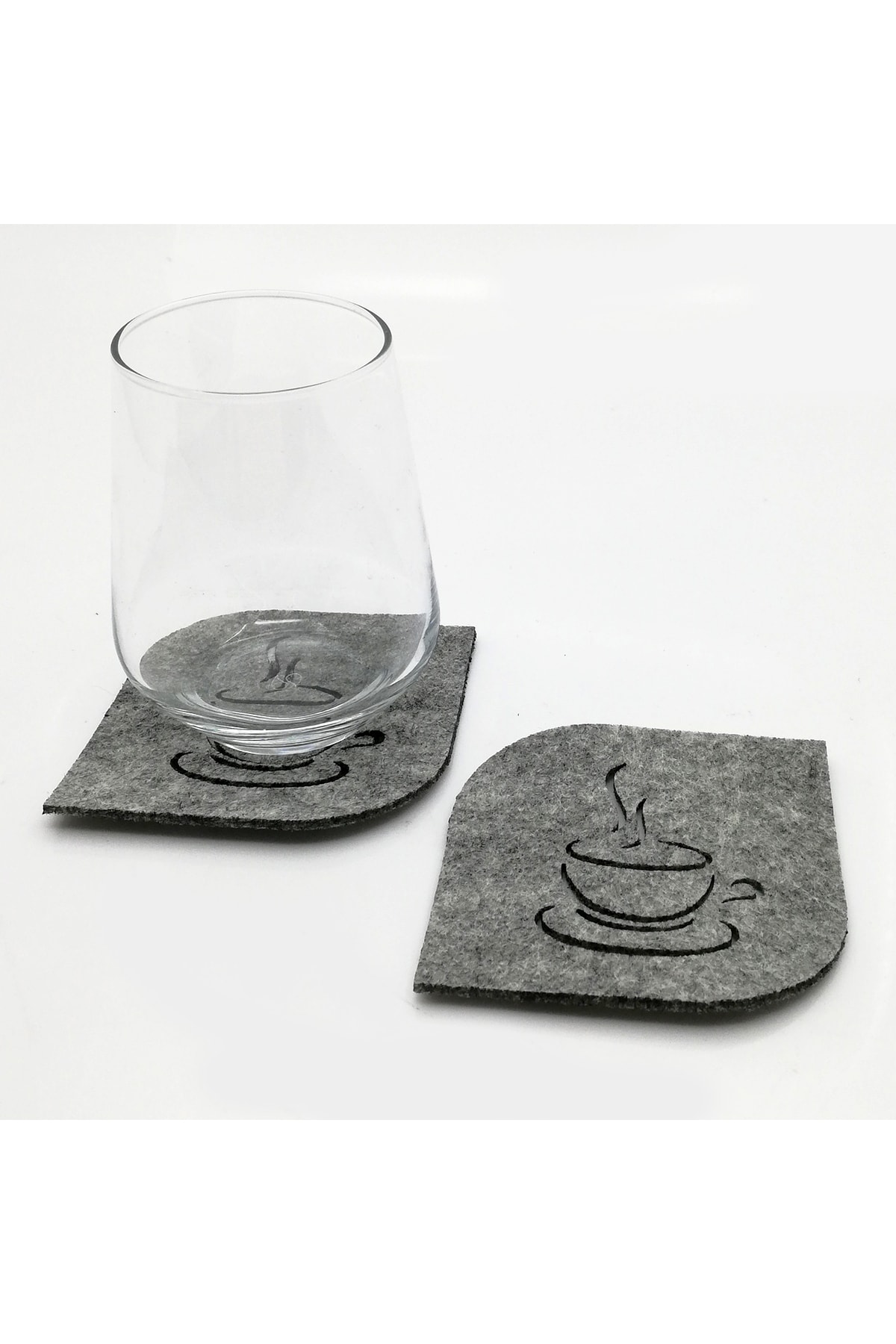 Coaster Felt Oval Corner 6pcs Gray 61059