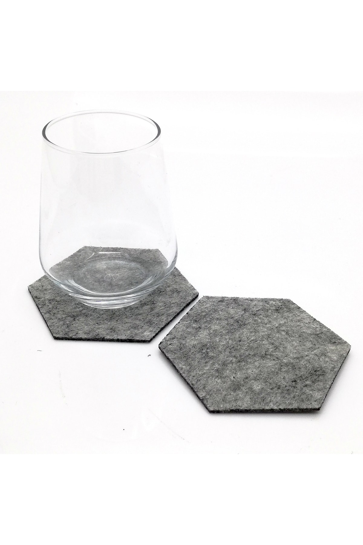 Coaster Felt Hex 6pcs Gray 61009