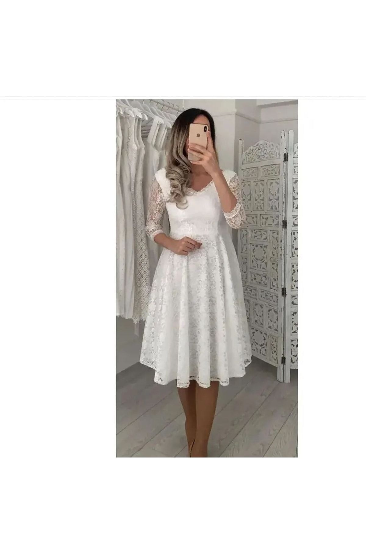 robe de mariée guipure midiboy ecru