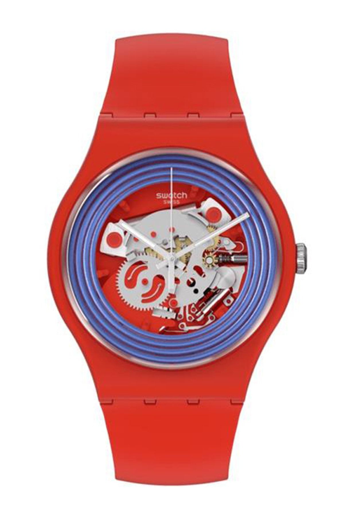 ساعت قرمز مردانه و زنانه حلقه های آبی Red مچی SO29R103 Swatch