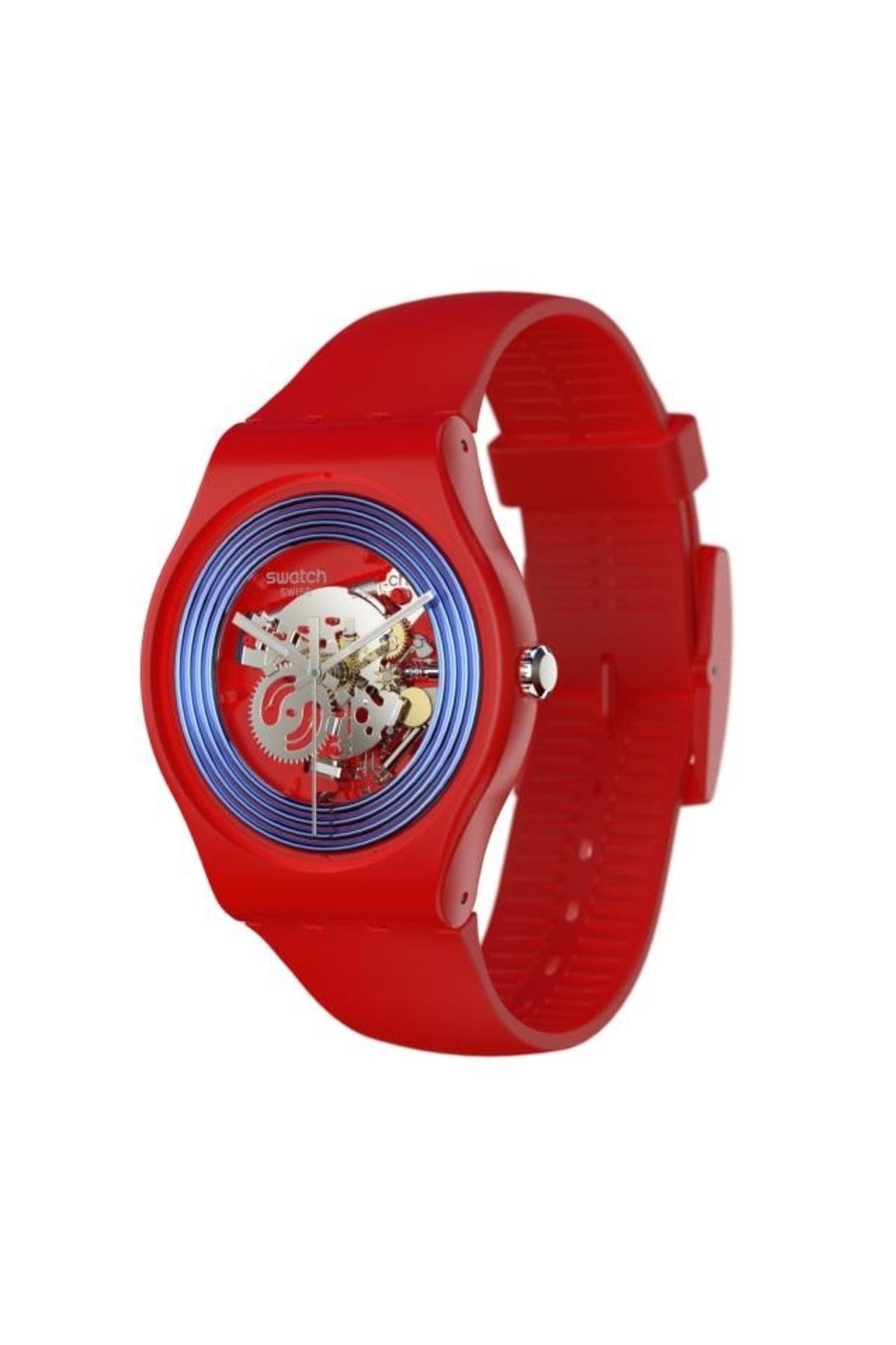 ساعت قرمز مردانه و زنانه حلقه های آبی Red مچی SO29R103 Swatch