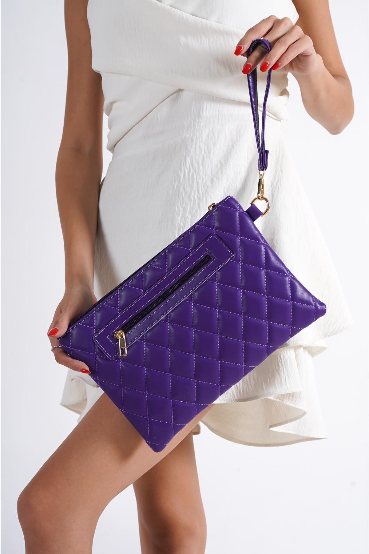 Dark shop purple clutch