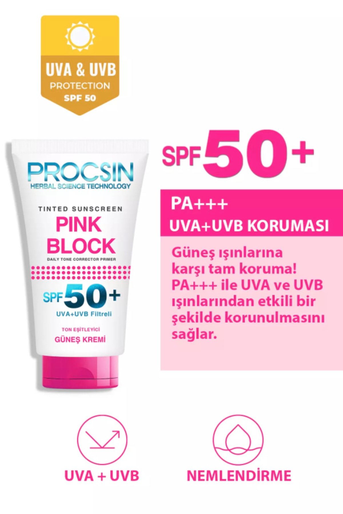 PROCSIN Pink Block Eşitleyici Ve Aydınlatıcı Güneş Kremi NE8385
