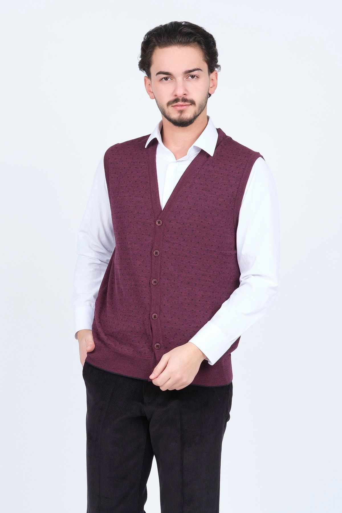 Mens red best sale wool vest
