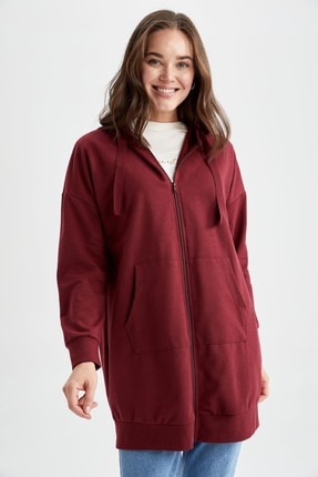 DeFacto Regular Fit Ince Sweatshirt Kumaşı Hırka