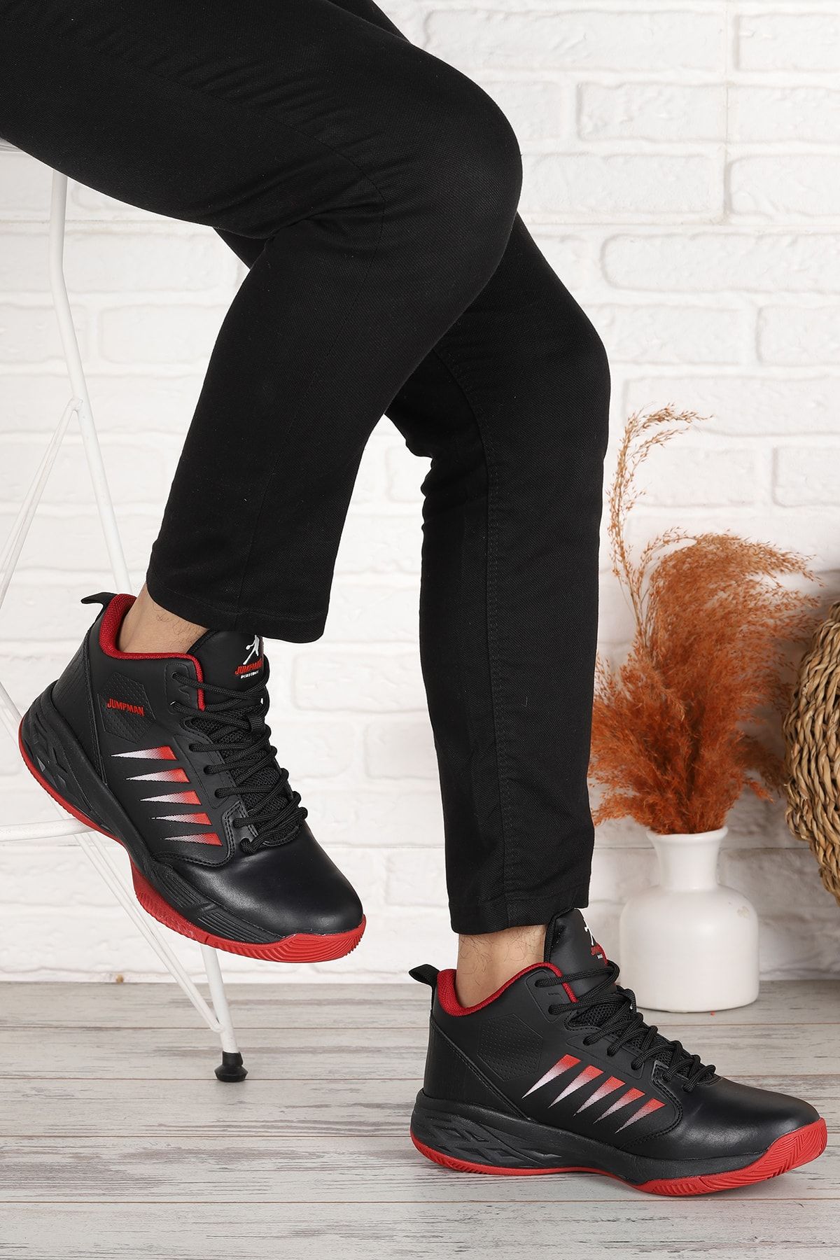Jump-27800 Basketball Men's Sports Shoes Black - Red 3