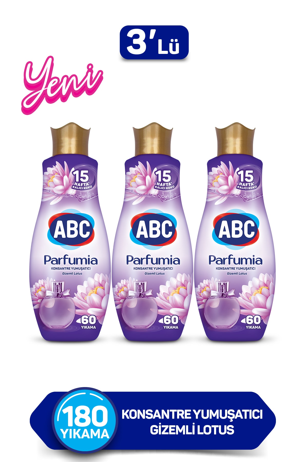 ABC Konsantre Yumuşatıcı Parfumıa Gizemli Lotus 1440 Mlx3 Adet