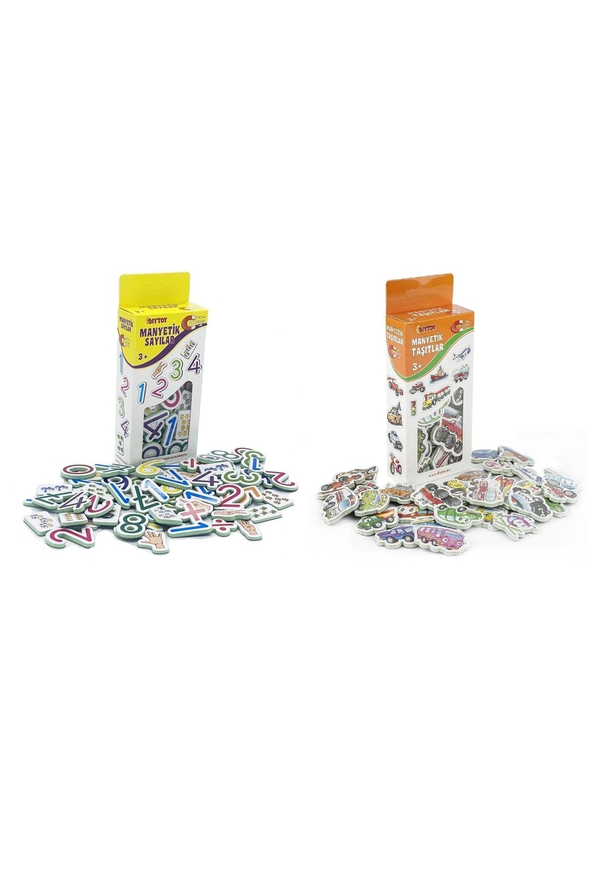Manyetik Sayılar + Taşıtlar Set Mıknatıslı Aktivite Kartları 3+ Yaş 2li Set
