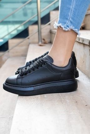 Siyah Tabanlı Spor Ayakkabı Günlük Sneakers ENTİ0055