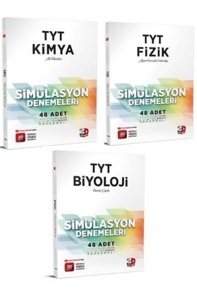 Ları Tyt Fizik,kimya,biyoloji Simulasyon 144 Adet 3'lü Video Çözümlü Deneme Sınavı Seti 2022 33245234523452