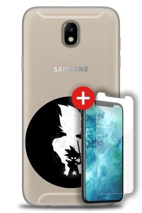Samsung Galaxy J7 Pro / J730 Kılıf Hd Baskılı Kılıf - Anime Goku + Temperli Cam zmsm-j7-pro-j730-v-323-cm