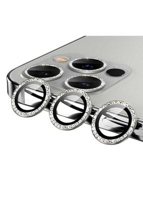 Apple Iphone 14 Pro Max Uyumly Kamera Metal Taşlı Lens Koruyucu Cam TYC00356499511