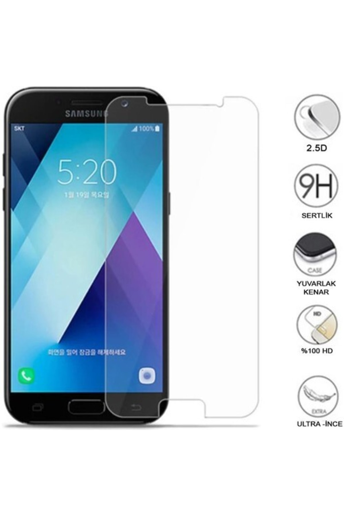 Samsung Galaxy A51 Uyumlu Şeffaf 9h Tamperli Cam Ekran Koruyucu 5