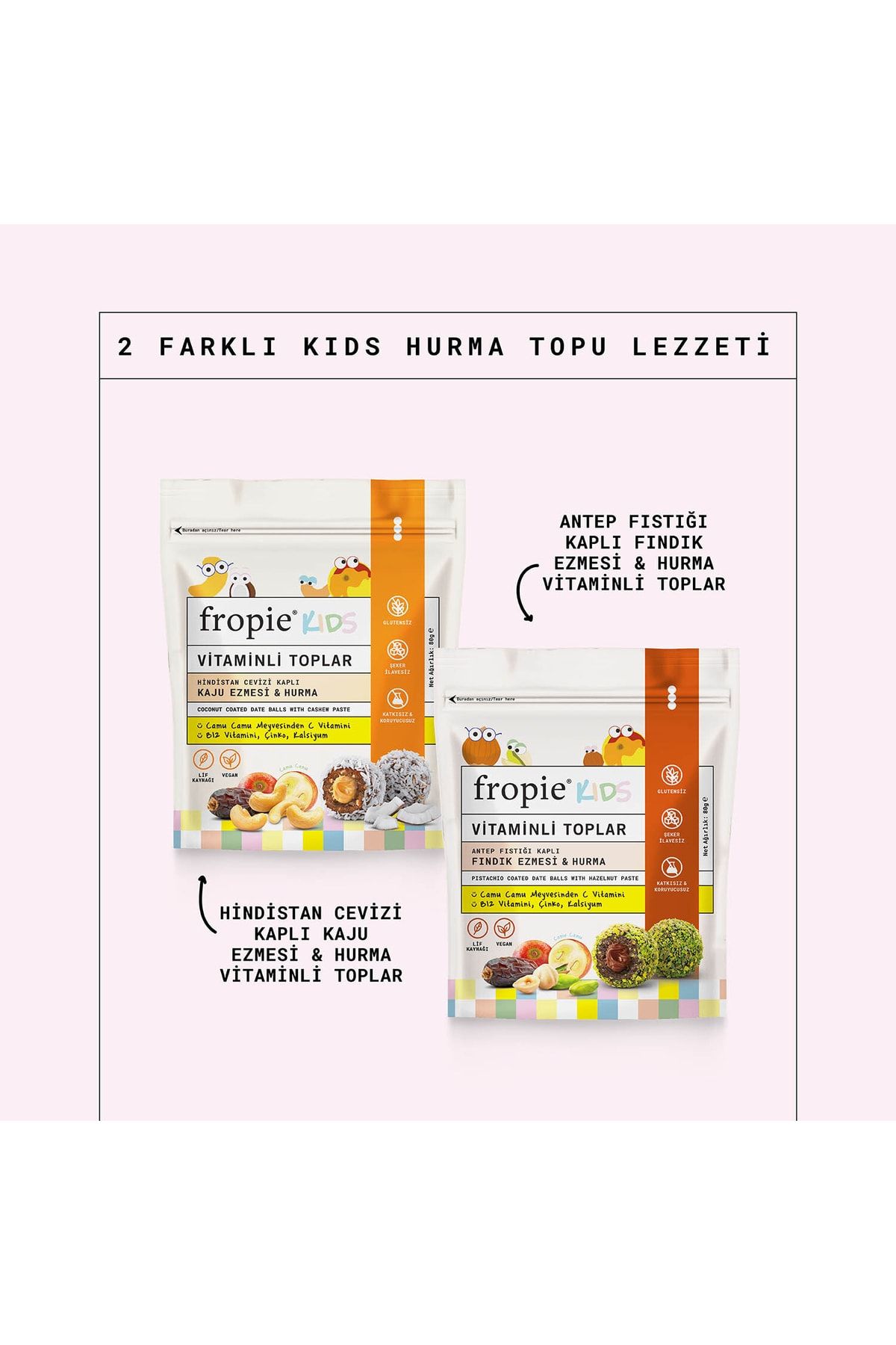 FROPİE 2 Farklı Kids Hurma Topu Lezzeti