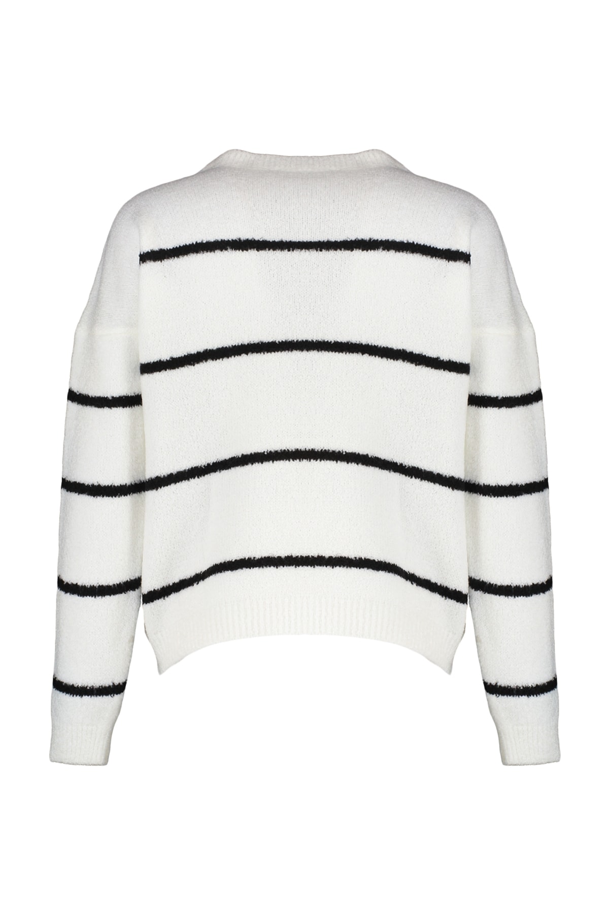 Trendyolmilla  Ekru Çizgili Geniş Kalıp Dokulu Triko Kazak TWOAW23KZ01863 - Görsel 9