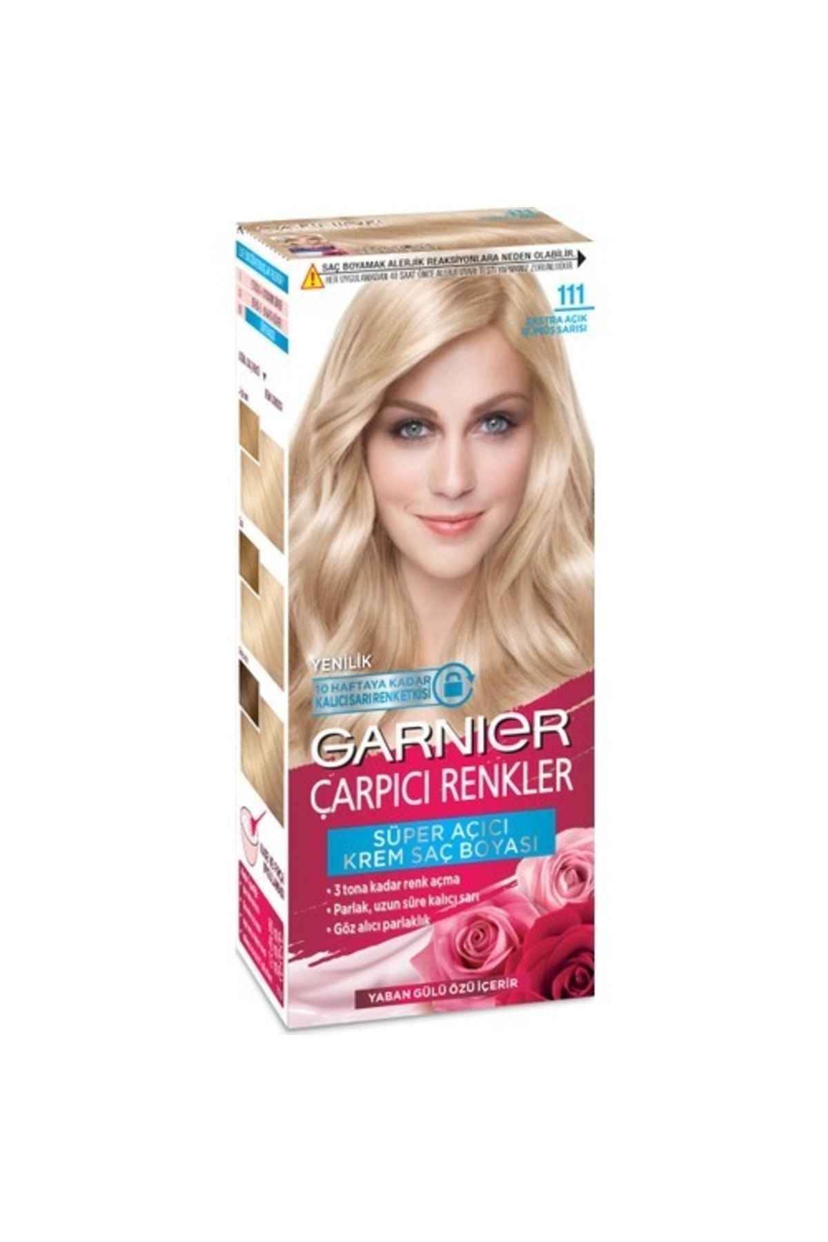 رنگ مو زنانه رنگهای قابل توجه 111 زرد نقره ای فوق العاده باز Garnier