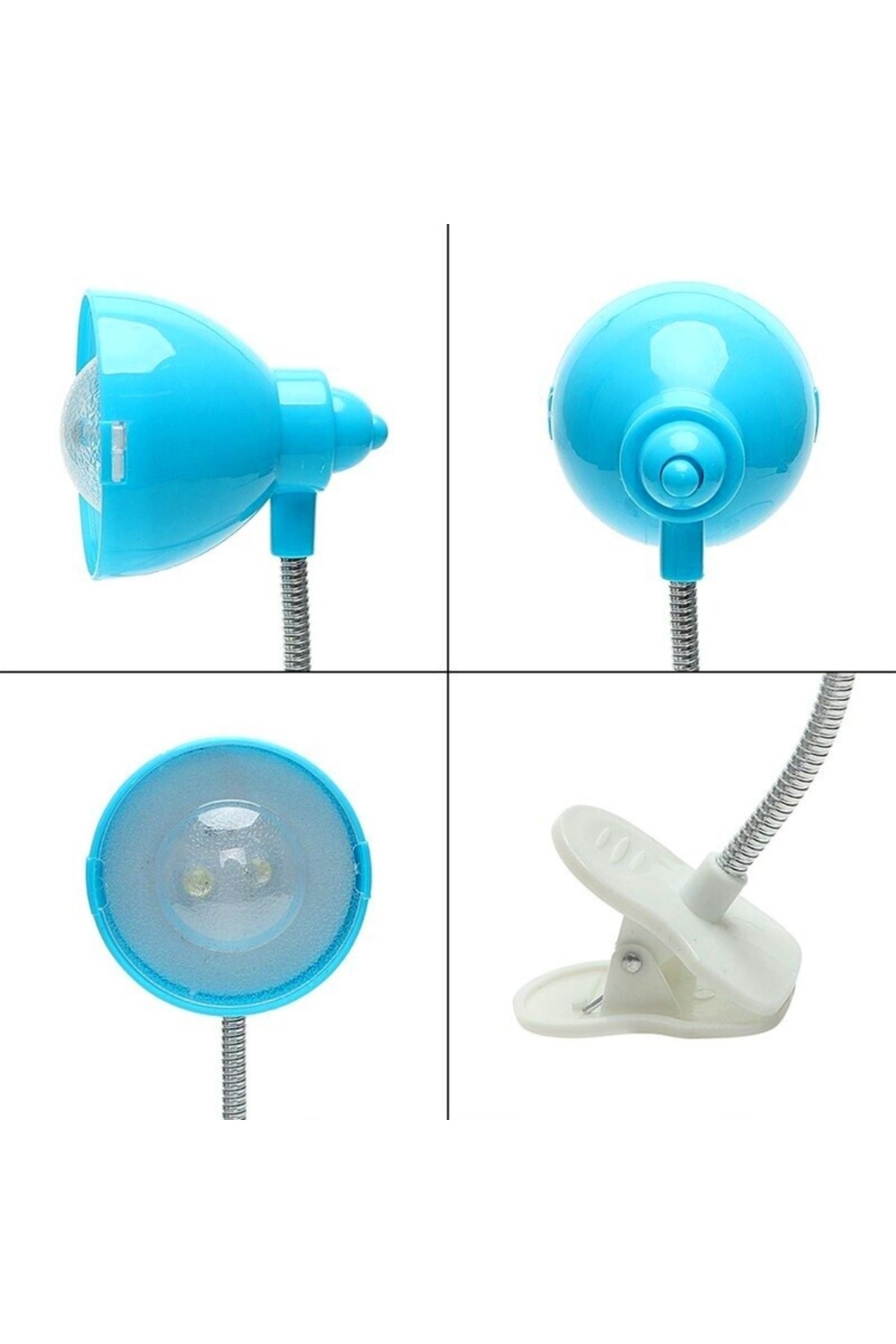 Akrobat Mandallı Pilli Led Lamba Kitap Okuma Lambası