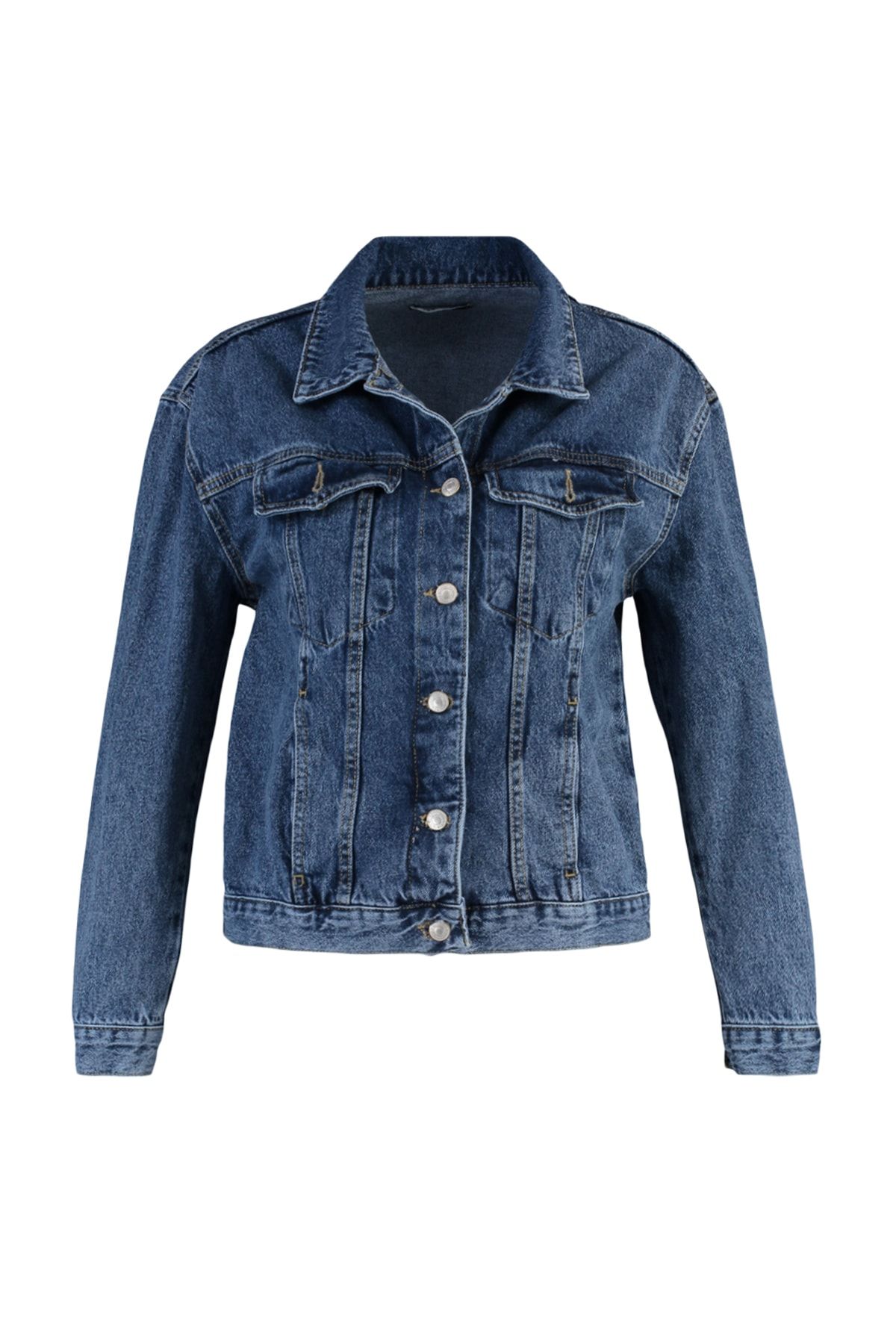 Koyu Mavi Basic Denim Ceket TWOSS22CE0253
