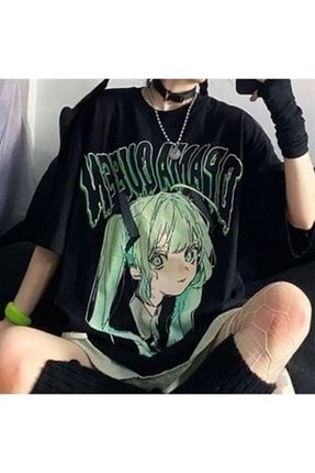 Nefigo Anime Harajuku Gothic Cool Girl Unisex Siyah T-shirt nefigocoolgirlt