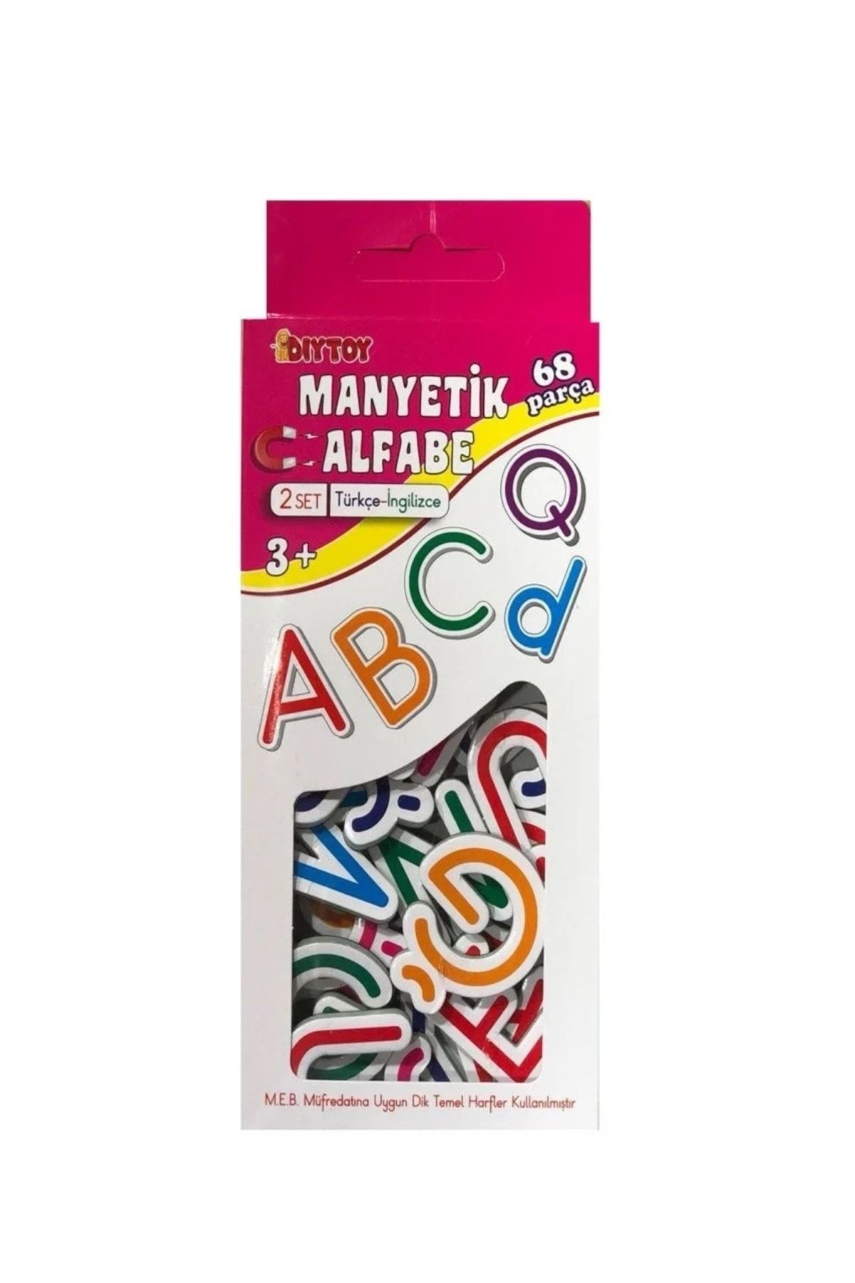 Manyetik Alfabe Eğitici Set Mıknatıslı Aktivite Kartları Türkçe Ingilizce 2 Set 3+ Yaş 66 Parça