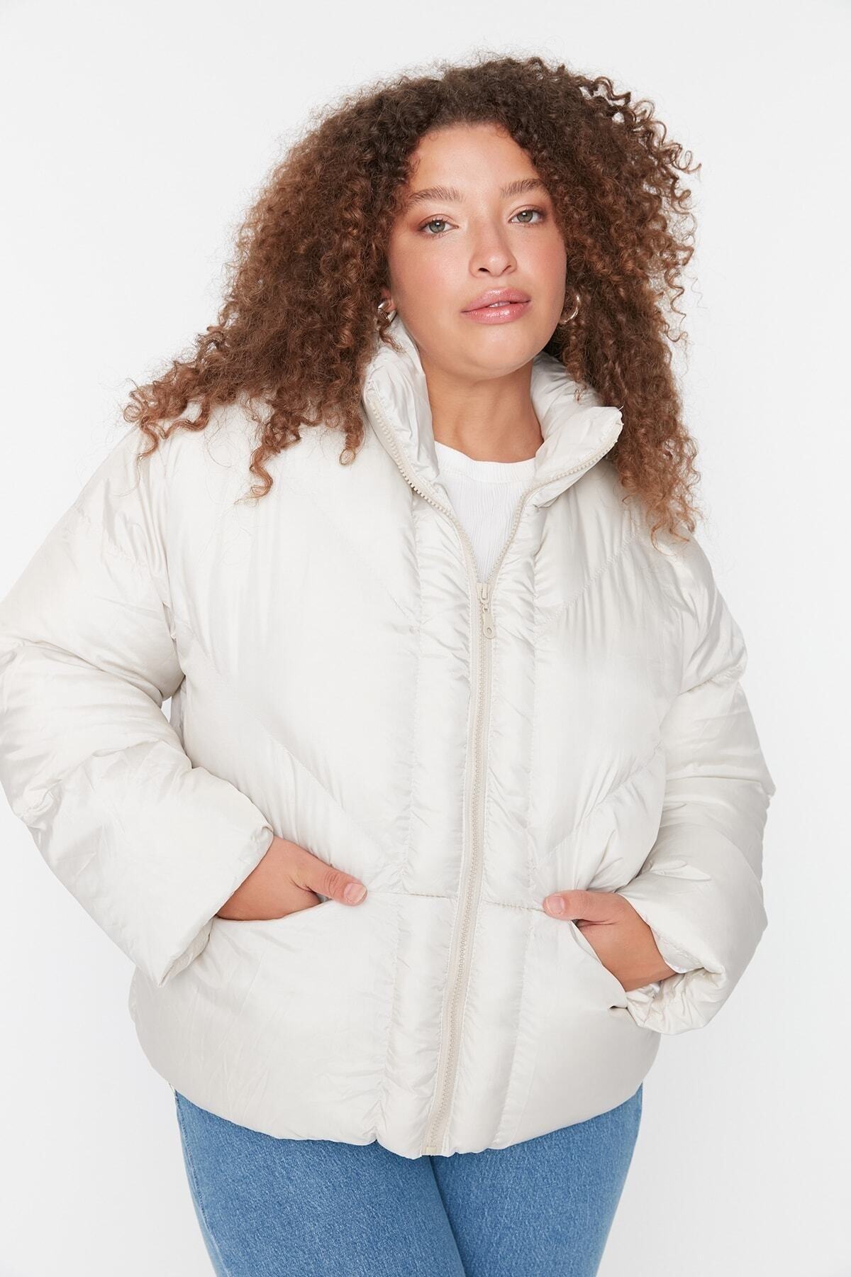 Trendyol Curve-Stone Oversize Puffer Jacket TBBAW23AW00008 3
