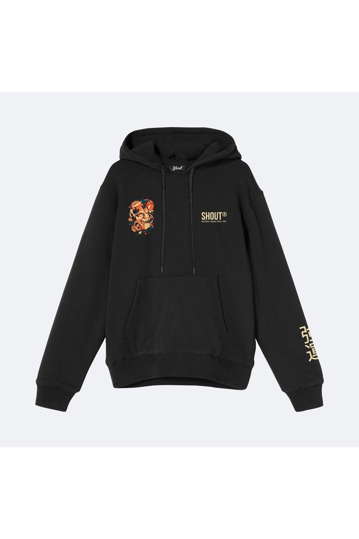 Shout Oversize Hannya Mask And Snake Oldschool Unisex Hoodie