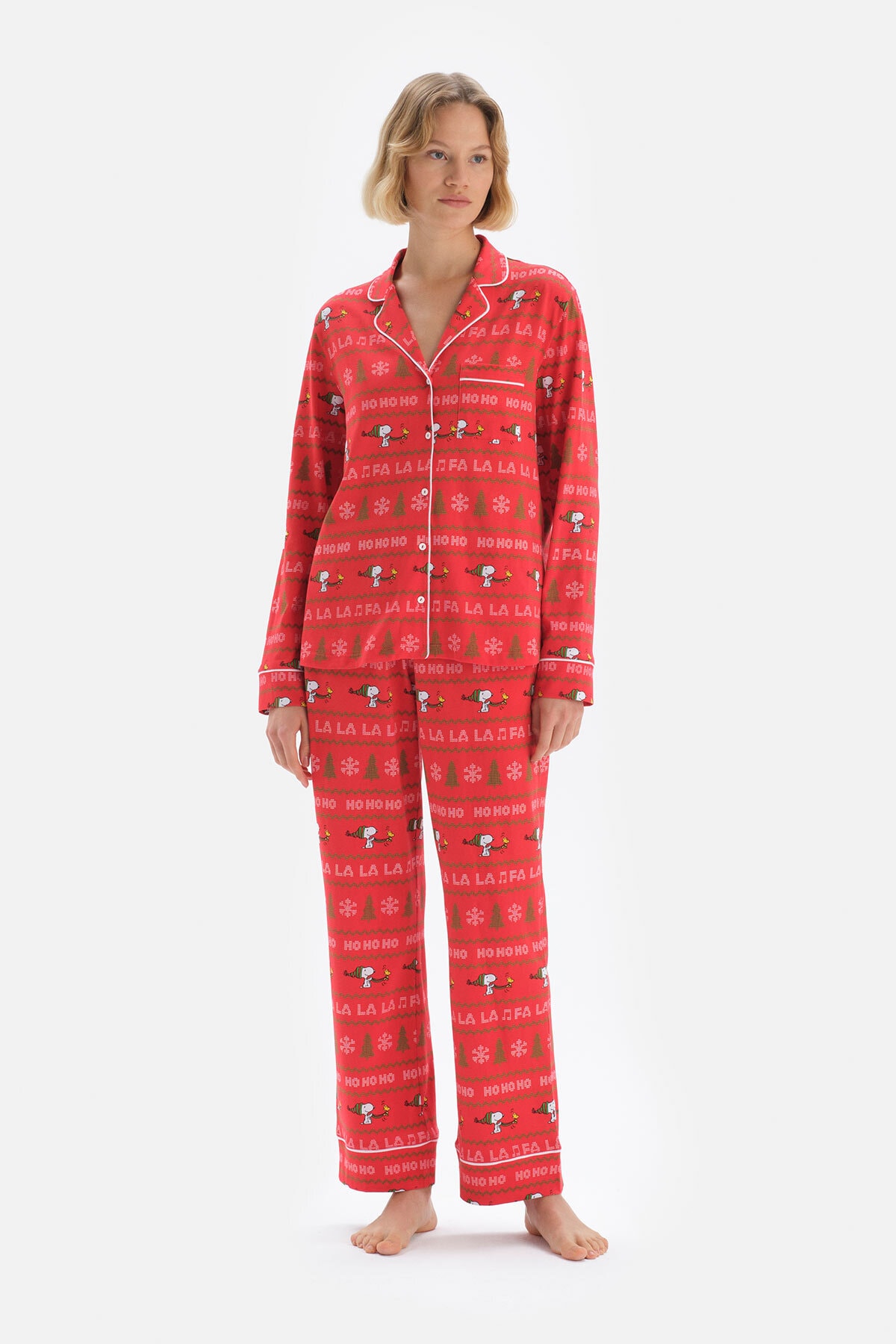 Dagi Pyjama Rot Ethno-Muster