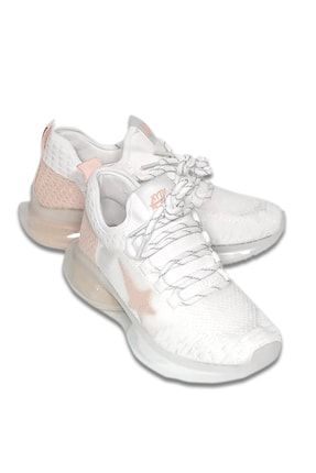 Star Kadın Beyaz Spor Ayakkabı Yumuşak Yüksek Taban File Detaylı 1.SPA.YRY.0007