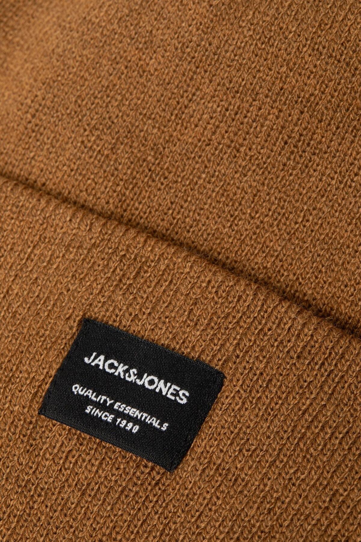 برت/کلاه بافتنی جک اند جونز مردانه اکریلیک قهوه ای  رنگارنگ       | Jack & Jones 8.06342023120928E+016 AD - تصویر 3
