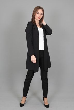 Japon Ceket & Boru Paça Pantolon Takım-siyah 1001510