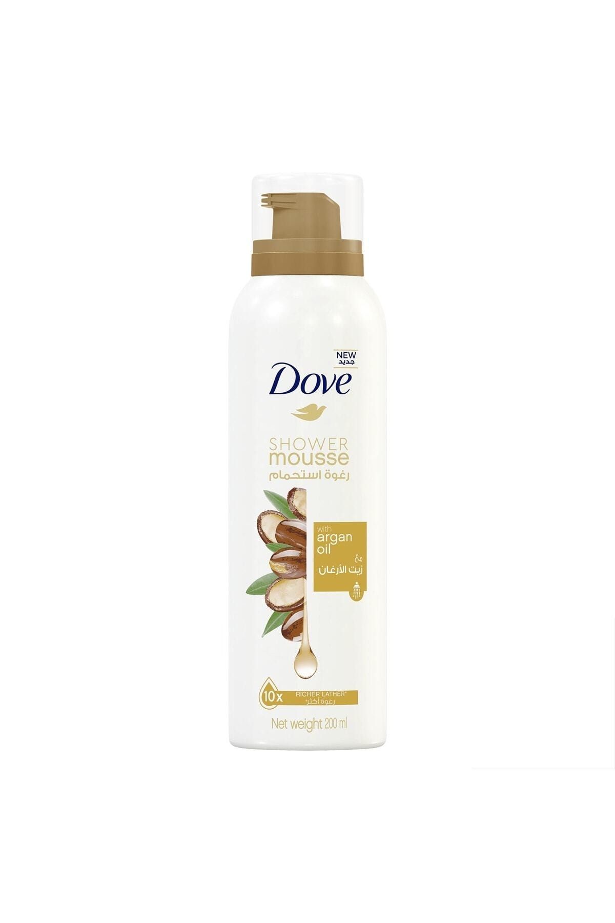 ژل دوش فوم روغن آرگان با فرمول کرمی با فوم شدید 200 میلی لیتر Dove