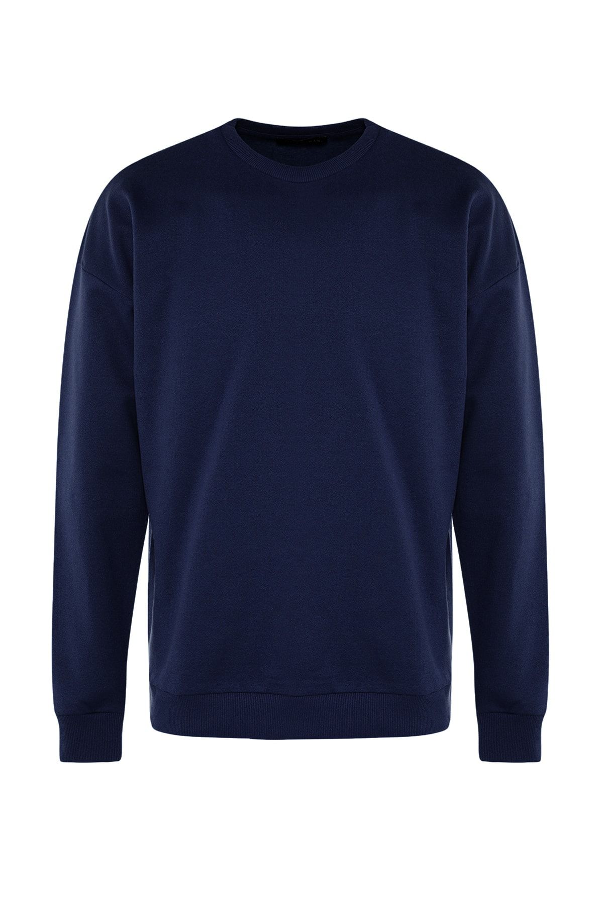 Trendyol Collection-Тъмносиньо голямо поларено деколте с мистичен принт - Tmnaw23Sw00275 8