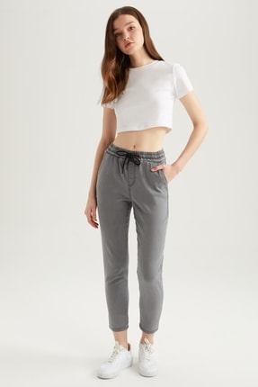 DeFacto Basic Beli Bağcıklı Jogger Pantolon
