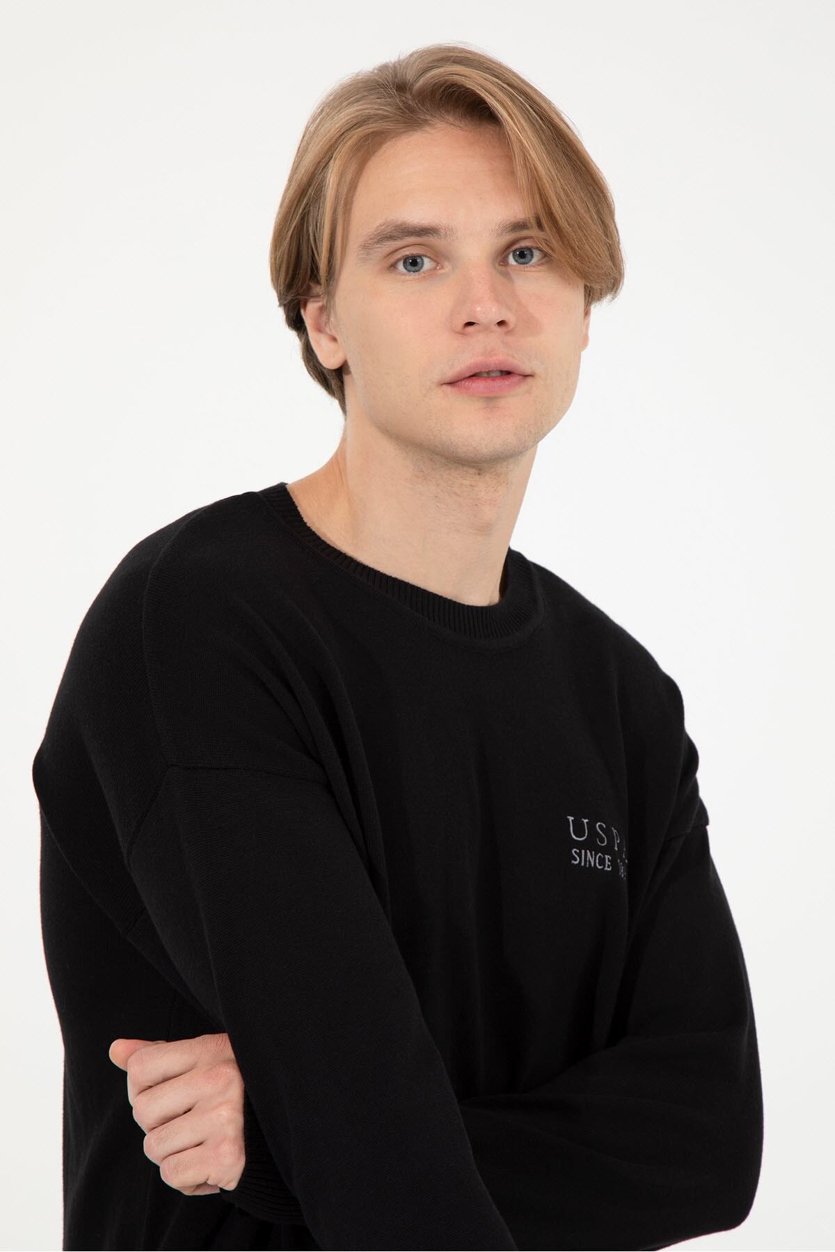 بافت و پلیور مردانه مشکی U.S. Polo Assn. | G081SZ0TK.000.1507257 اورجینال - تصویر 2