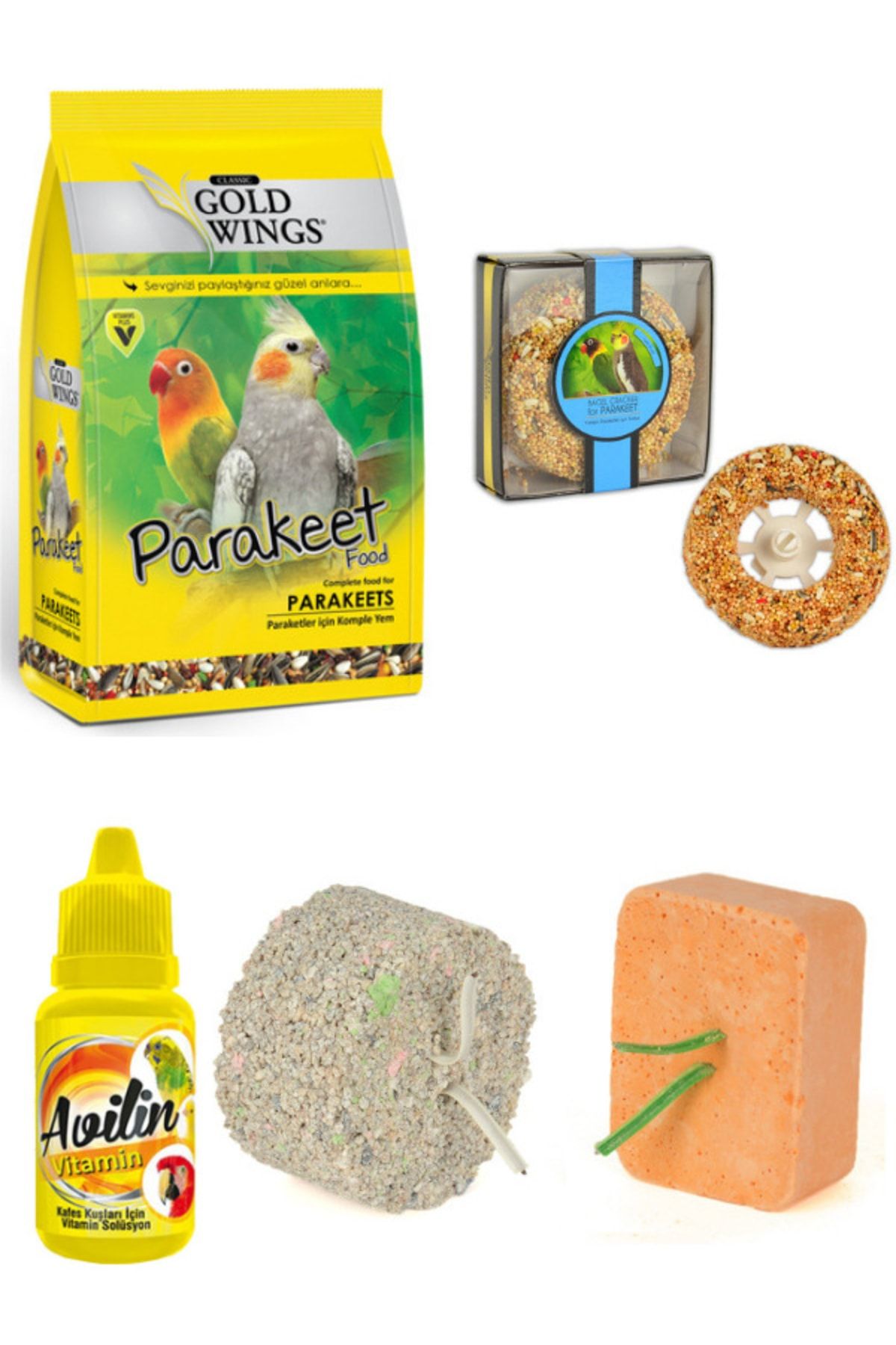 PureCanpati Paraket Yem+simit Kraker,gaga Taşı(mineral Blok Enerji Blok),vitamin
