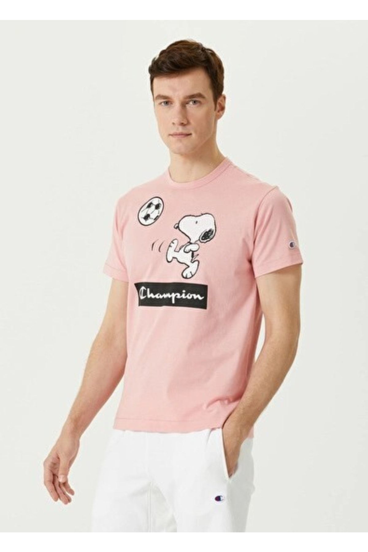 Pink champion t shirt mens on sale