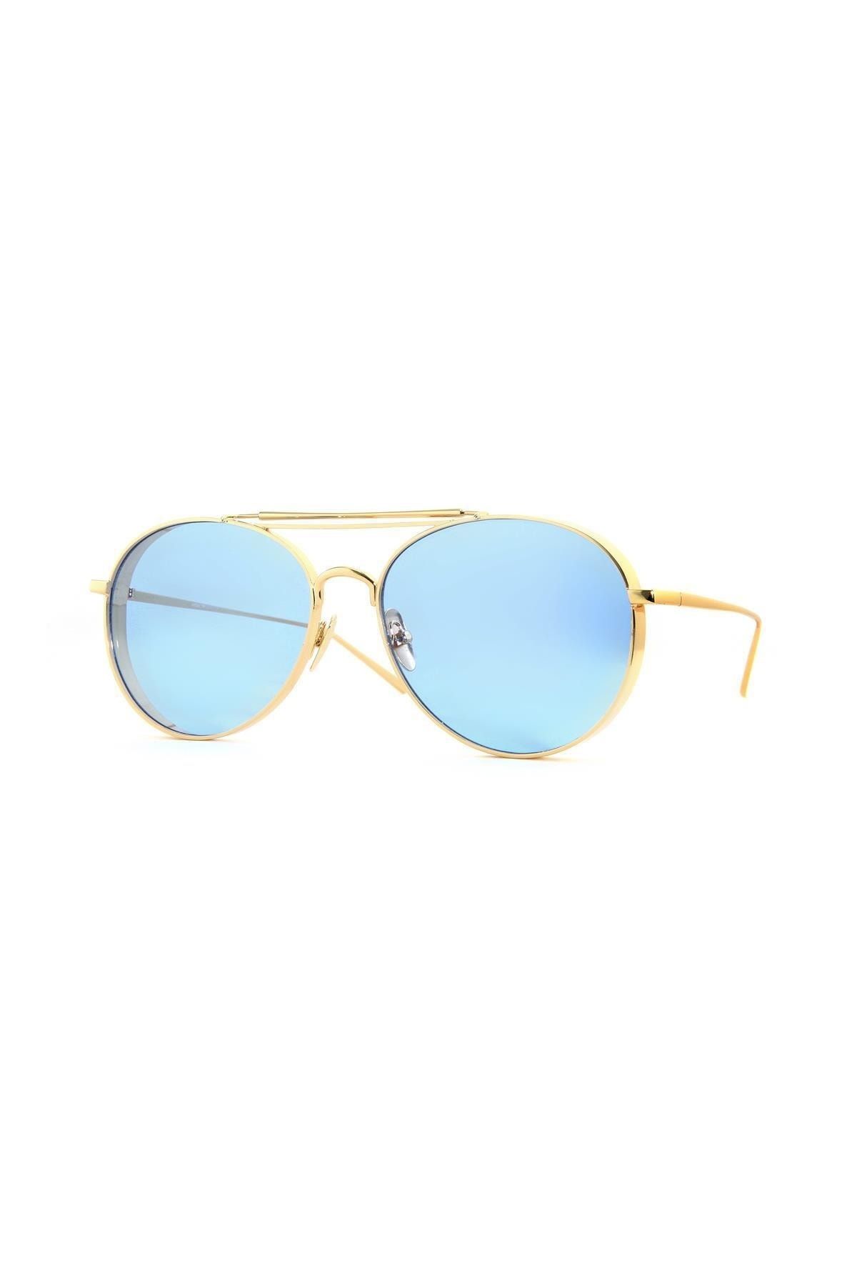 Angel Eyes Women s Sunglasses Drop Design Gold Frame Blue Mirrored