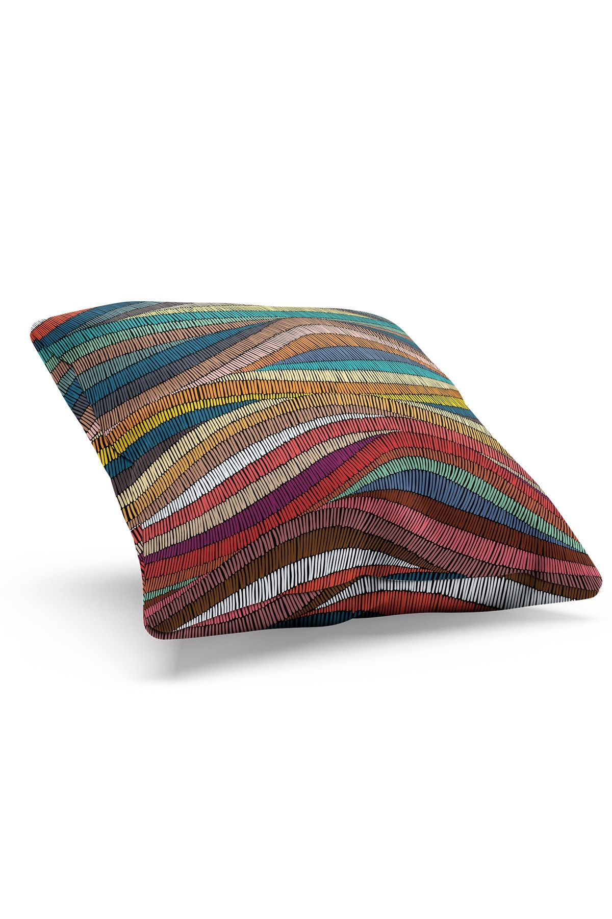 Moud's-Double Sided Printed Rug Line Patterned 2-Piece Combination Suede Throw Pillow Case 3